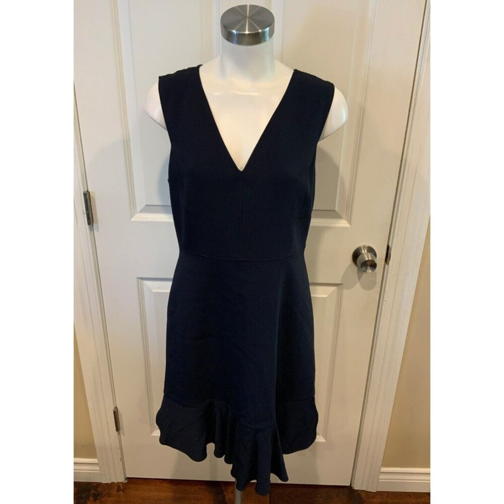 Rebecca Taylor Blue V-Neck Pencil Dress w/ Ruffle Hem, Size 6 (US)